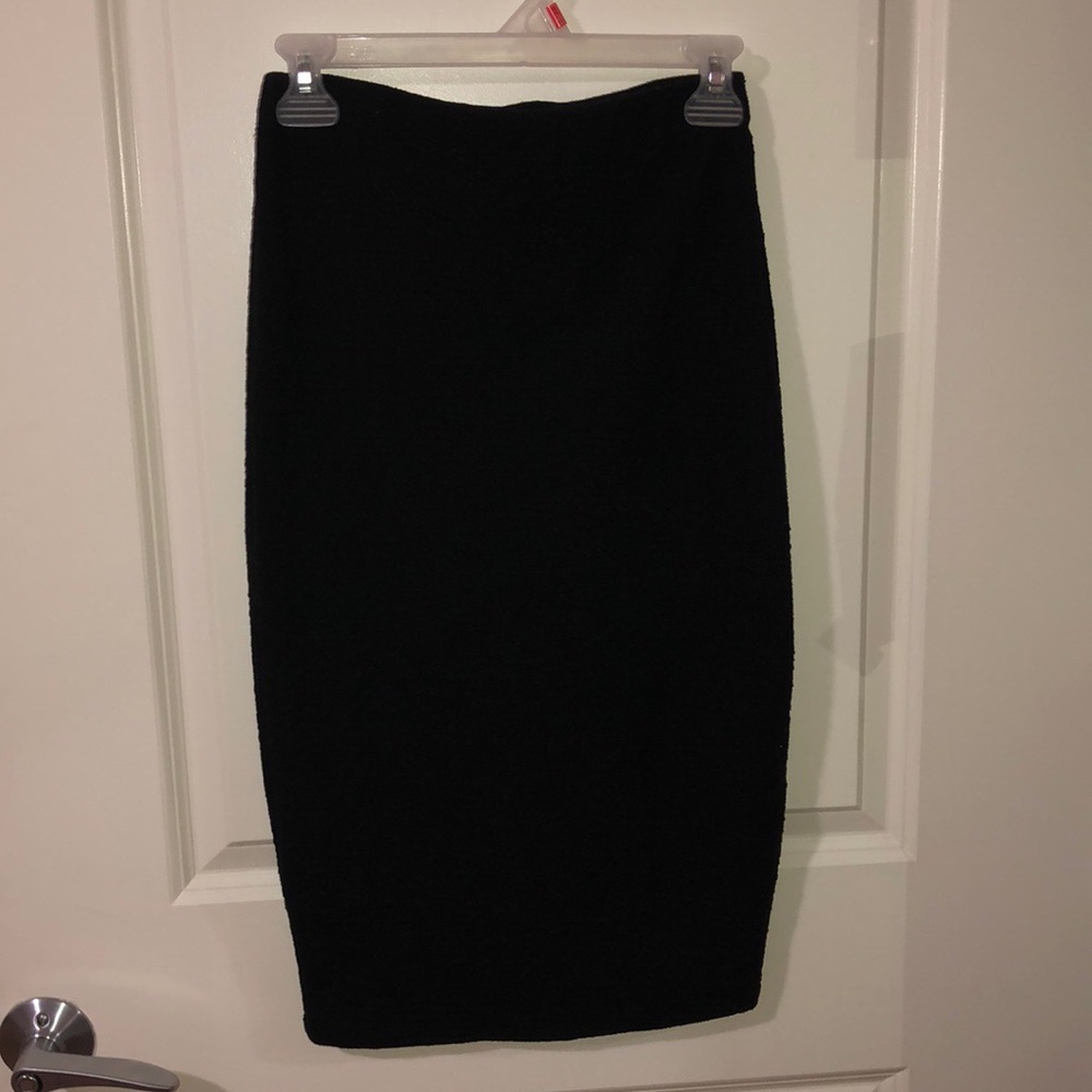 Cotton On black stretch pencil skirt